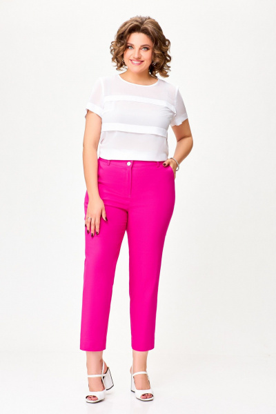 Розовые джинсы из стрейч-денима с регулируемой длиной Swallow 752 фуксия - фото 3