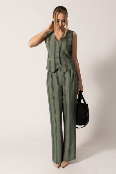 Зеленые брюки на резинке с карманами для повседневных образов Golden Valley 16639 зеленый - фото 1