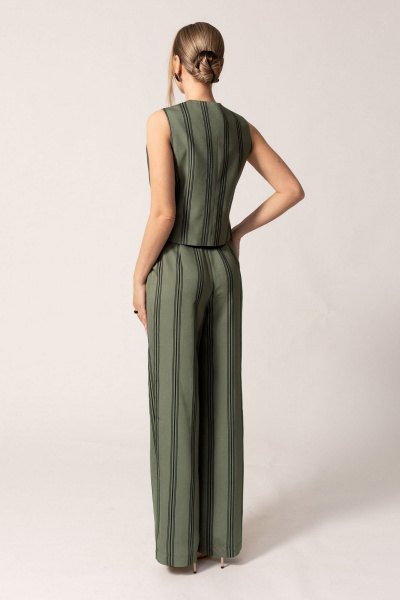 Зеленый летний жилет с вытачками и прорезными карманами Golden Valley 36639 зеленый - фото 2