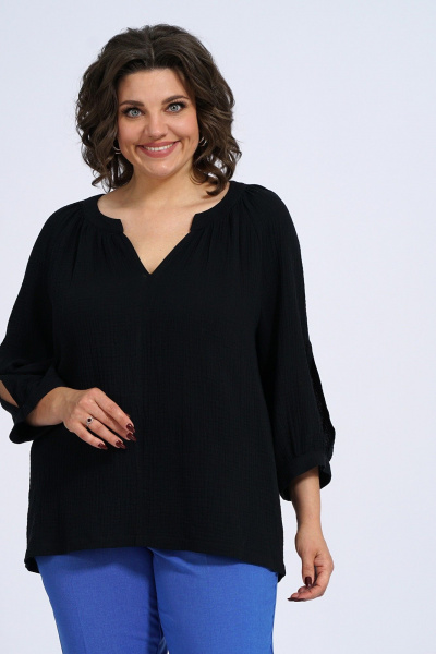 Блуза Пинск-Стиль 3133 черный - фото 3