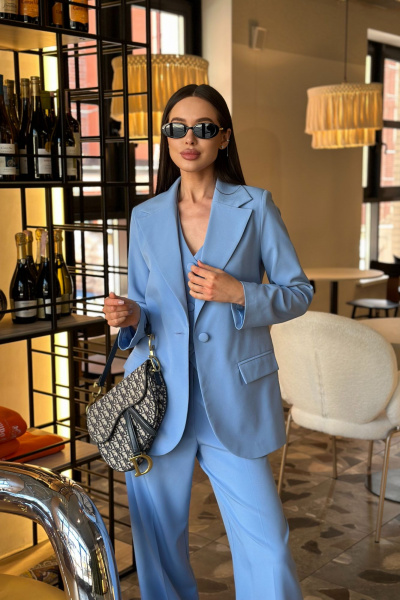 Жилет THE.WOMAN 0091-1 голубой - фото 4