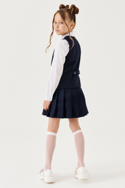 Модная юбка без подкладки из поливискозы для девочки Panda Kids 263950-146 Синий - фото 4