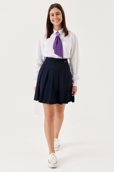 Юбка для девочки с складками и расширенным силуэтом Panda Kids 263951-170 Синий - фото 1