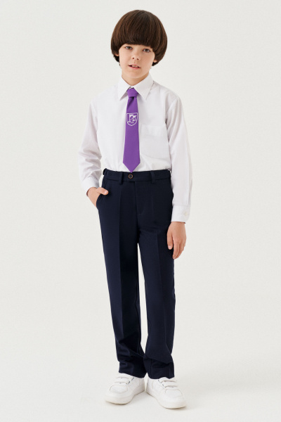 Классические прямые брюки из текстиля для мальчика Panda Kids 264160-158 Синий - фото 1