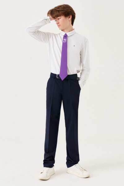 Классические брюки из поливискозной ткани для мальчика Panda Kids 264161-176 Синий - фото 1