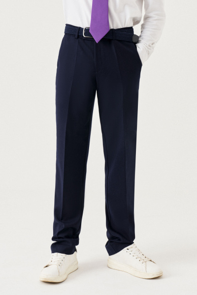 Классические брюки из поливискозной ткани для мальчика Panda Kids 264161-188 Синий - фото 2