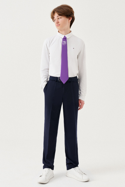 Классические брюки из поливискозной ткани для мальчика Panda Kids 264161-188 Синий - фото 3