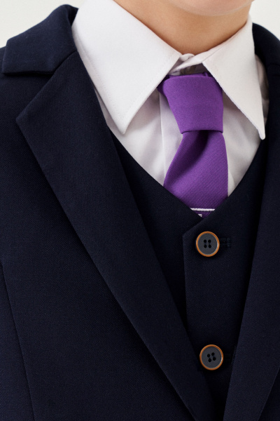 Строгий пиджак из поливискозной ткани для мальчика Panda Kids 264230-128 Синий - фото 3