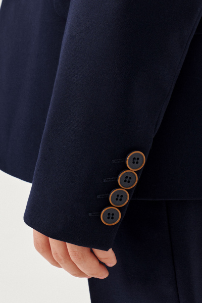 Пиджак для мальчика удлиненный с вытачками и карманами Panda Kids 264230-152 Синий - фото 4