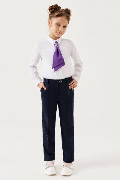 Брюки деловые из текстиля с карманами и регулировкой Panda Kids 264760-152 Синий - фото 1