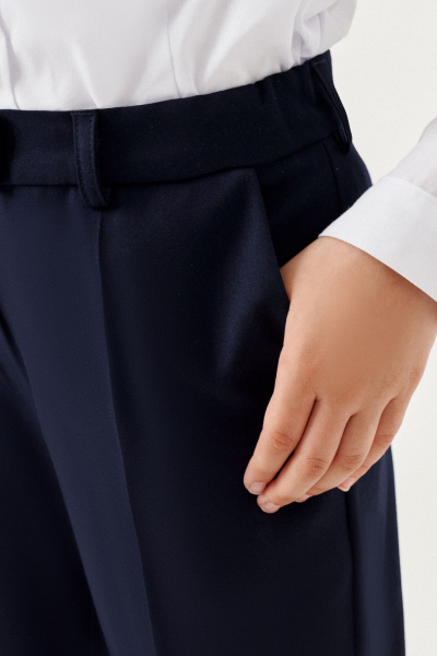 Брюки из текстиля с карманами и застежкой на молнию Panda Kids 264760-158 Синий - фото 2