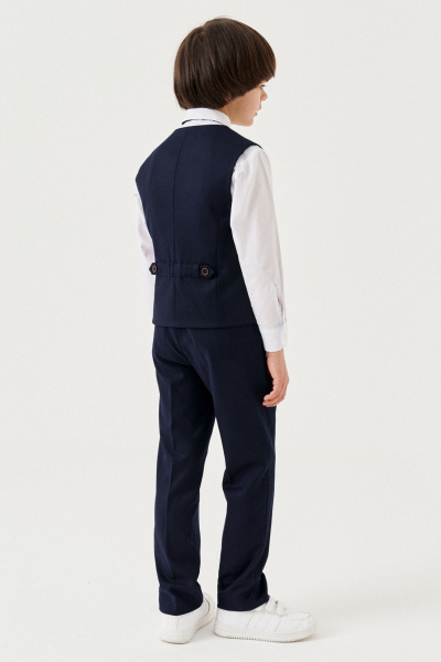 Жилет деловой для мальчика с центральной застежкой Panda Kids 264837-152 Синий - фото 3