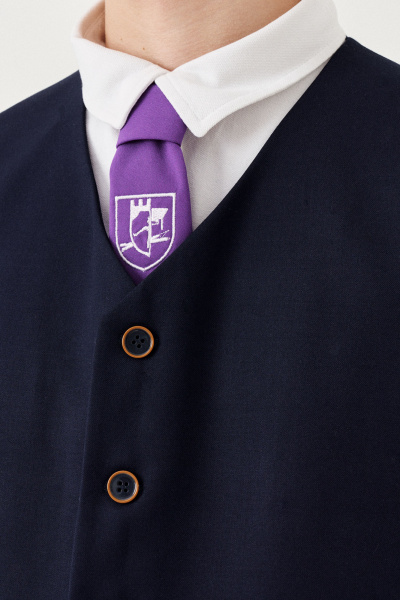 Жилет деловой для мальчика из текстиля с кулиской Panda Kids 264838-188 Синий - фото 3