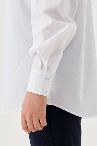 Блуза деловая для девочки с воротником стойкой Panda Kids 264940-146 Белый - фото 3