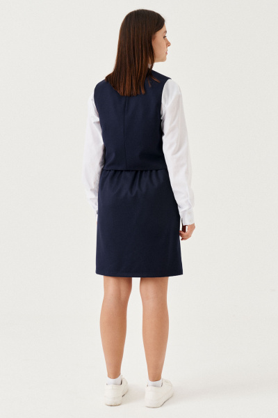 Жилет из вискозы для девочки с двубортной застежкой Panda Kids 265038-158 Синий - фото 5