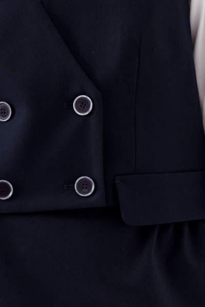 Жилет из вискозы для девочки с асимметричным кроем Panda Kids 265038-170 Синий - фото 4