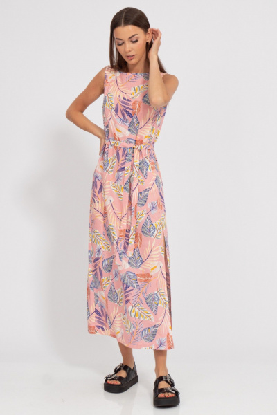 Летнее льняное платье с боковым разрезом и карманами Kivviwear 3077.16 - фото 7