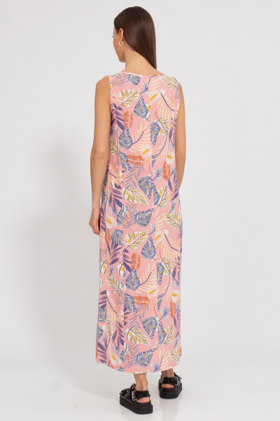 Летнее льняное платье с боковым разрезом и карманами Kivviwear 3077.16 - фото 4