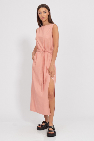 Платье удлиненное из льна с боковым разрезом Kivviwear 3077.41 - фото 10