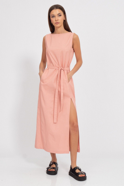 Платье удлиненное из льна с боковым разрезом Kivviwear 3077.41 - фото 9