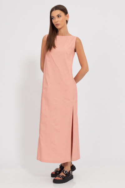 Платье удлиненное из льна с боковым разрезом Kivviwear 3077.41 - фото 8