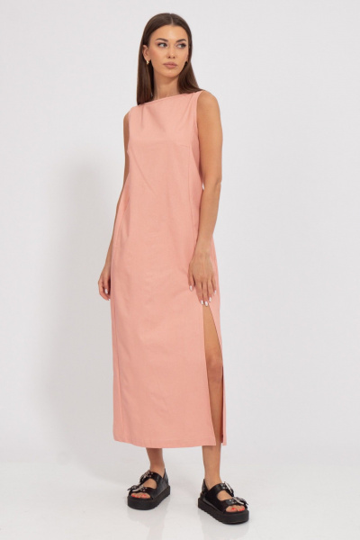Платье удлиненное из льна с боковым разрезом Kivviwear 3077.41 - фото 5