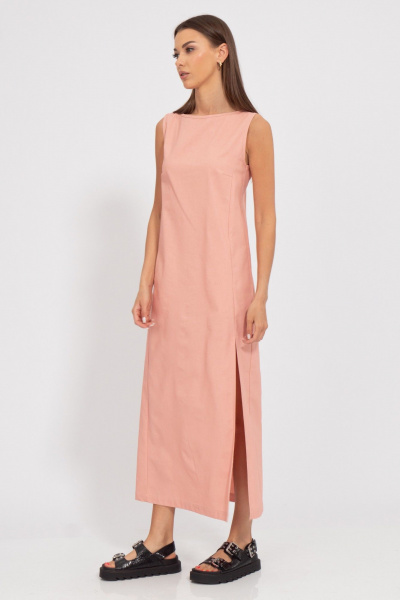 Платье удлиненное из льна с боковым разрезом Kivviwear 3077.41 - фото 4