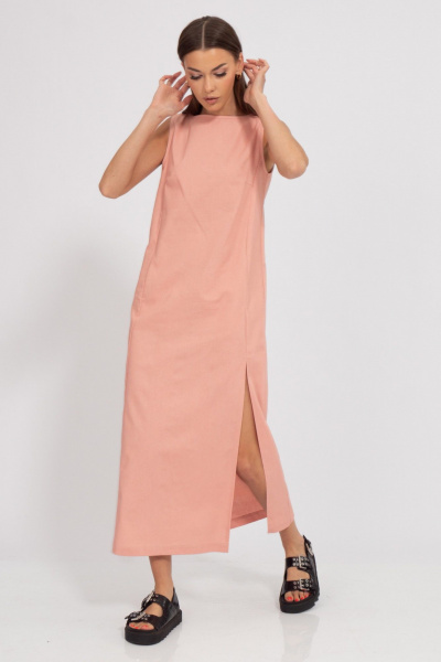 Платье удлиненное из льна с боковым разрезом Kivviwear 3077.41 - фото 3