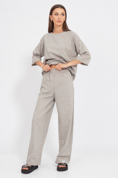 Брюки прямая свободная посадка из льна Kivviwear 4076.40 - фото 4