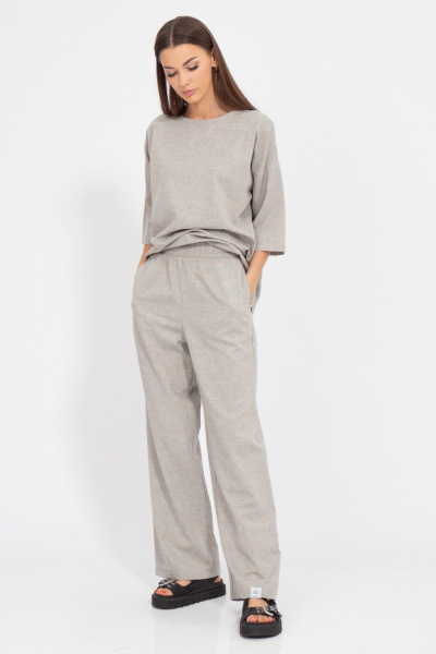 Брюки прямая свободная посадка из льна Kivviwear 4076.40 - фото 1