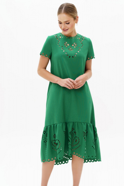 Летнее платье с перфорацией и асимметричным низом Urs 23-231-2 - фото 3