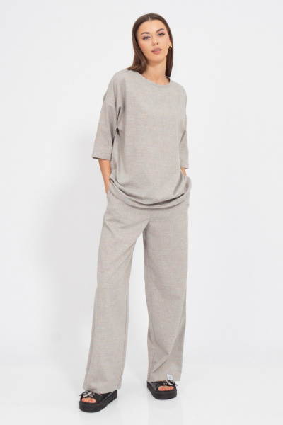 Леняной костюм из брюк и джемпера свободного кроя Kivviwear 40754076.40 - фото 3
