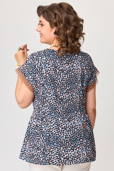 Блуза с кружевами и брюки прямого силуэта из ткани Fita 1711 мультиколор - фото 8