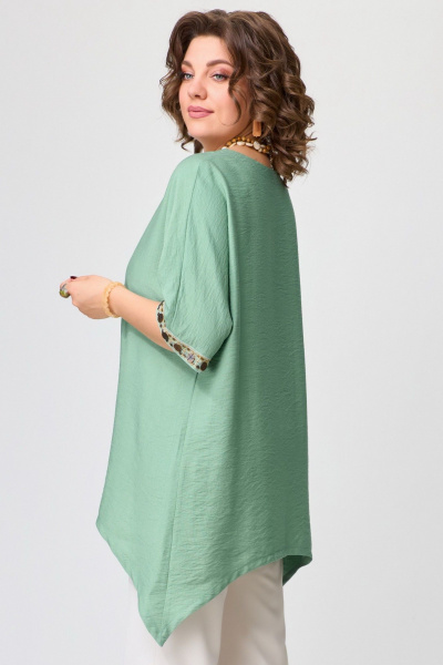 Легкая летняя туника оверсайз из текстиля Fita 20452 зеленый - фото 8