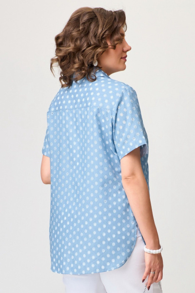 Блуза Fita 20501 бело-голубой - фото 7