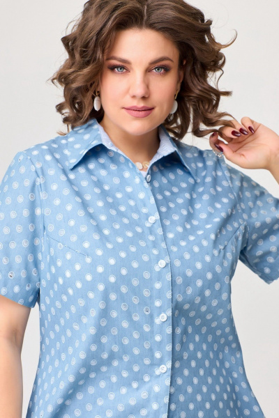Блуза Fita 20501 бело-голубой - фото 3