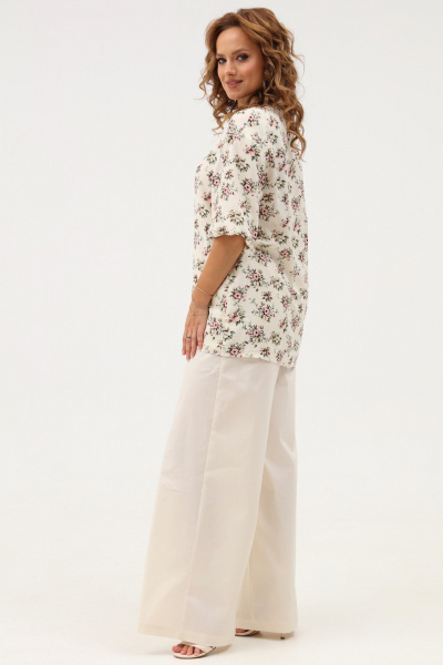 Летний комплект из бежевой блузки и широких брюк Angelina & Сompany 1103 - фото 10