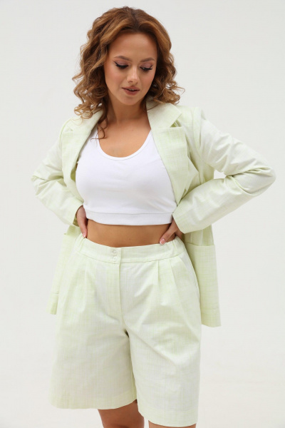 Летний джинсовый комплект: жакет и шорты свободного кроя Angelina & Сompany 1104 - фото 7