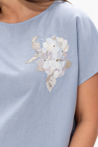 Блуза Ma Сherie 1090 серо-голубой - фото 4