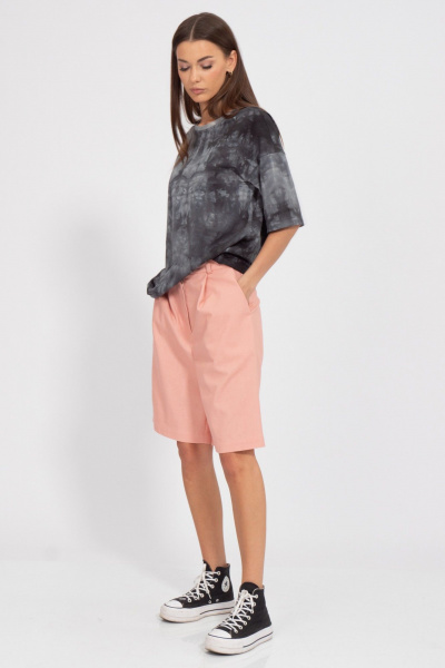 Льняные шорты свободного силуэта до колена Kivviwear 3177.01 - фото 4