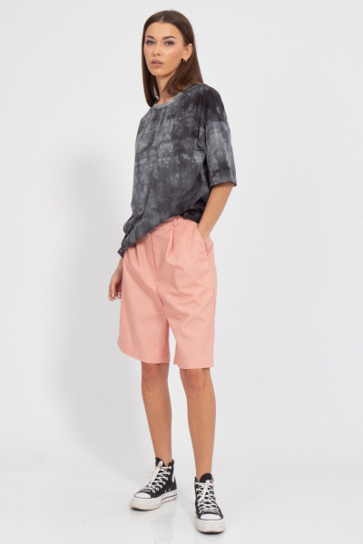 Льняные шорты свободного силуэта до колена Kivviwear 3177.01 - фото 3