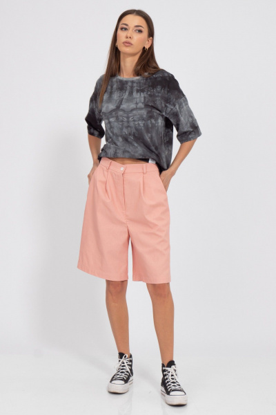 Льняные шорты свободного силуэта до колена Kivviwear 3177.01 - фото 1