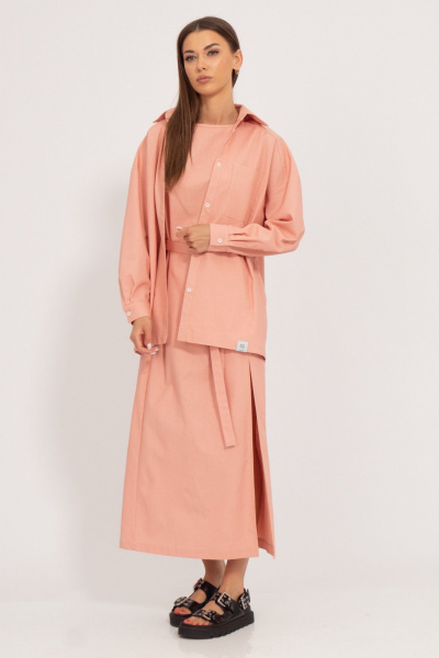 Льняной костюм блуза и платье с разрезом Kivviwear 407313077.01 - фото 11