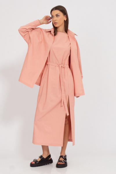 Льняной костюм блуза и платье с разрезом Kivviwear 407313077.01 - фото 6