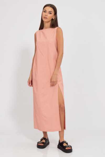 Льняной костюм блуза и платье с разрезом Kivviwear 407313077.01 - фото 2