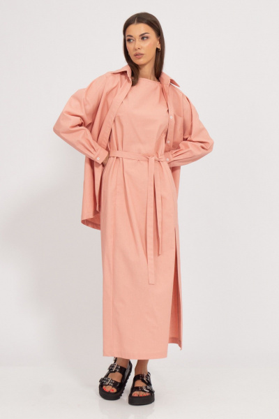 Льняной костюм блуза и платье с разрезом Kivviwear 407313077.01 - фото 1