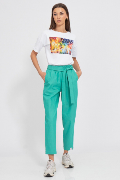 Брюки свободного кроя из джинса с хлопком для повседневного стиля Kivviwear 4101.30 - фото 2