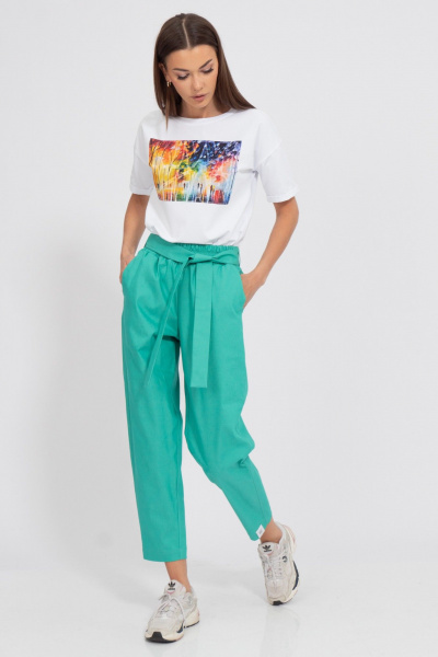 Брюки свободного кроя из джинса с хлопком для повседневного стиля Kivviwear 4101.30 - фото 1