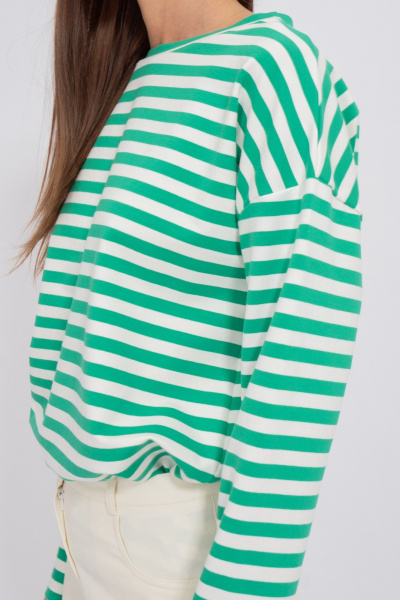 Свободный свитшот из трикотажа в полоску с длинным рукавом Kivviwear 4098.12 - фото 11