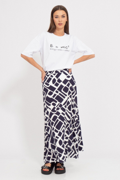 Юбка макси из вискозы с драпировкой для лёгкого лета Kivviwear 4185.01 - фото 1